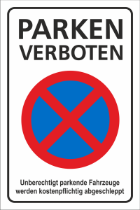 Parkplatzschild Halten verboten